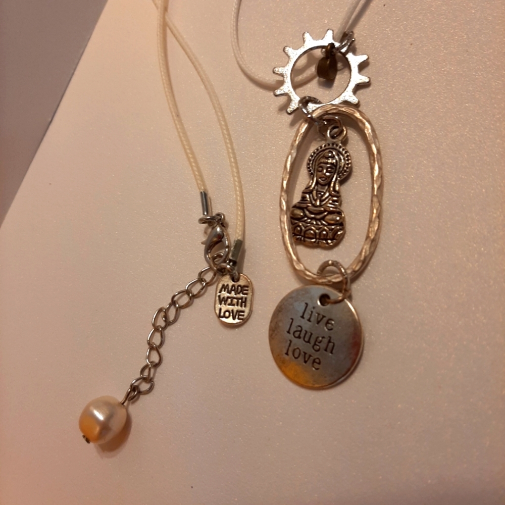 Live Laugh Love Buddah goddess necklace 18"